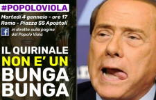 Il popolo viola in piazza martedì 4 gennaio 2022 contro la candidatura di Berlusconi presidente della repubbica
